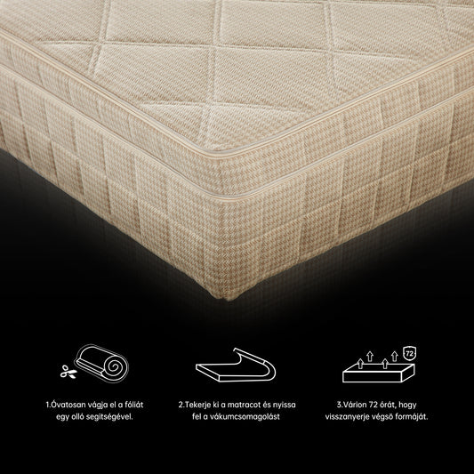 Nebula 25 cm 100% organikus matrac, cserélhető rétegekkel, natúr huzattal – H3.5–H5 keménység | EXTRA GARANCIA | Sincere
