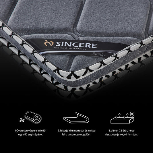 Vital 5 cm-es összecsukható rombusz mintás  extra kemény juta fedőmatrac | Sincere