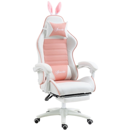 DreamyPink Gamer szék lábtartóval - Rózsaszín | Sincere