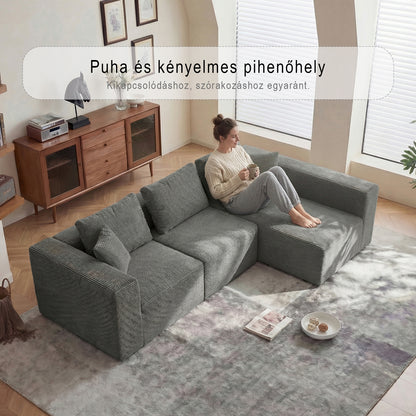 Cordelia sarokkanapé ággyá alakítható  fekvőrésszel – kordbársony huzattal | Sincere