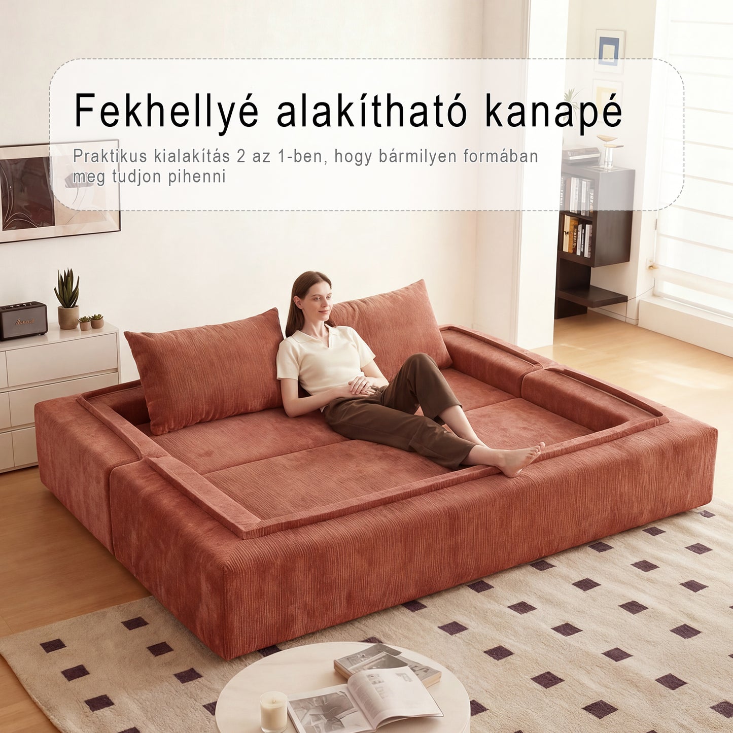 Zandea 3 funkciós összecsukható kanapé – zsenília huzattal | Sincere