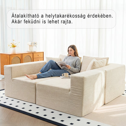 Cordelia sarokkanapé ággyá alakítható  fekvőrésszel – kordbársony huzattal | Sincere