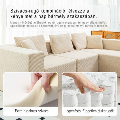Cordelia sarokkanapé ággyá alakítható  fekvőrésszel – kordbársony huzattal | Sincere