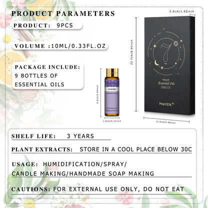 Diary Of Essential Oils Set 9Pcs x 10ML Gift Box