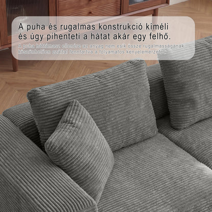 Cordelia sarokkanapé ággyá alakítható  fekvőrésszel – kordbársony huzattal | Sincere