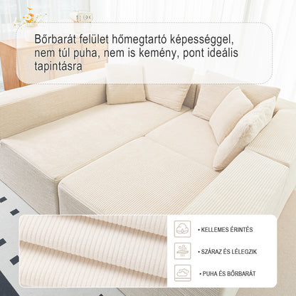 Cordelia sarokkanapé ággyá alakítható  fekvőrésszel – kordbársony huzattal | Sincere