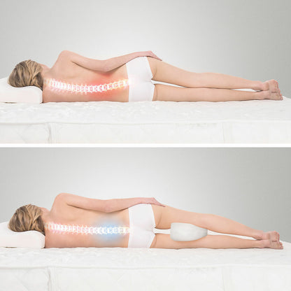 SleepSupport – Testtartást támogató memóriahab térd- és lábpárna rögzítőpánttal | Sincere