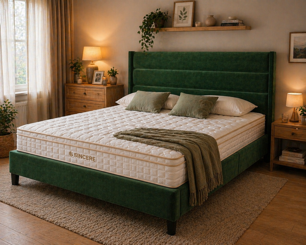 [Új modell] SELENE BAMBOO 25 cm kétoldalas táskarugós matrac bambuszszén réteggel és bambusz huzattal – akár 130 kg-ig | H2.5-H3 | Sincere