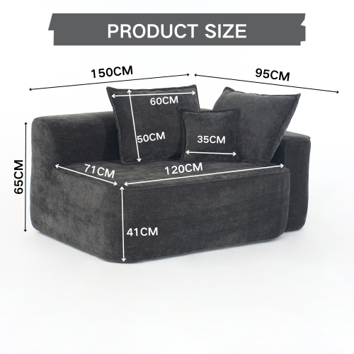 SoftNest Duo – kétszemélyes kanapé párnával és oldalzsebekkel | Sincere