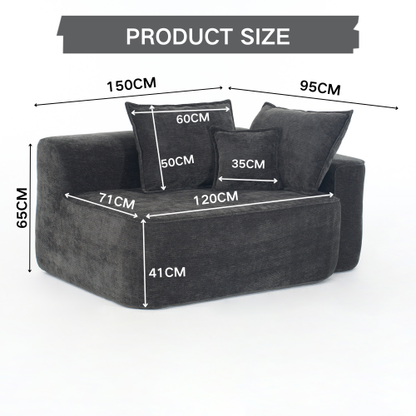 SoftNest Duo – kétszemélyes kanapé párnával és oldalzsebekkel | Sincere