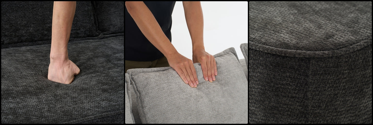 SoftNest Duo – kétszemélyes kanapé párnával és oldalzsebekkel | Sincere