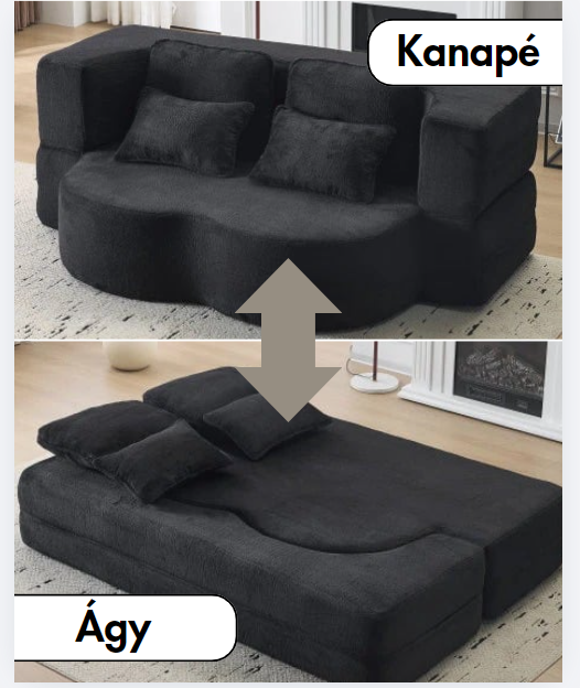 Queen plüss ággyá alakítható futon kanapé – nagy sűrűségű habbal | Sincere