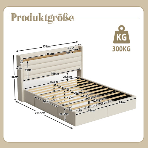 Somnia modern kárpitozott ágykeret, bársony huzattal, USB-csatlakozóval, fejtámla-tárolóval és 4 fiókos alsó résszel | Sincere