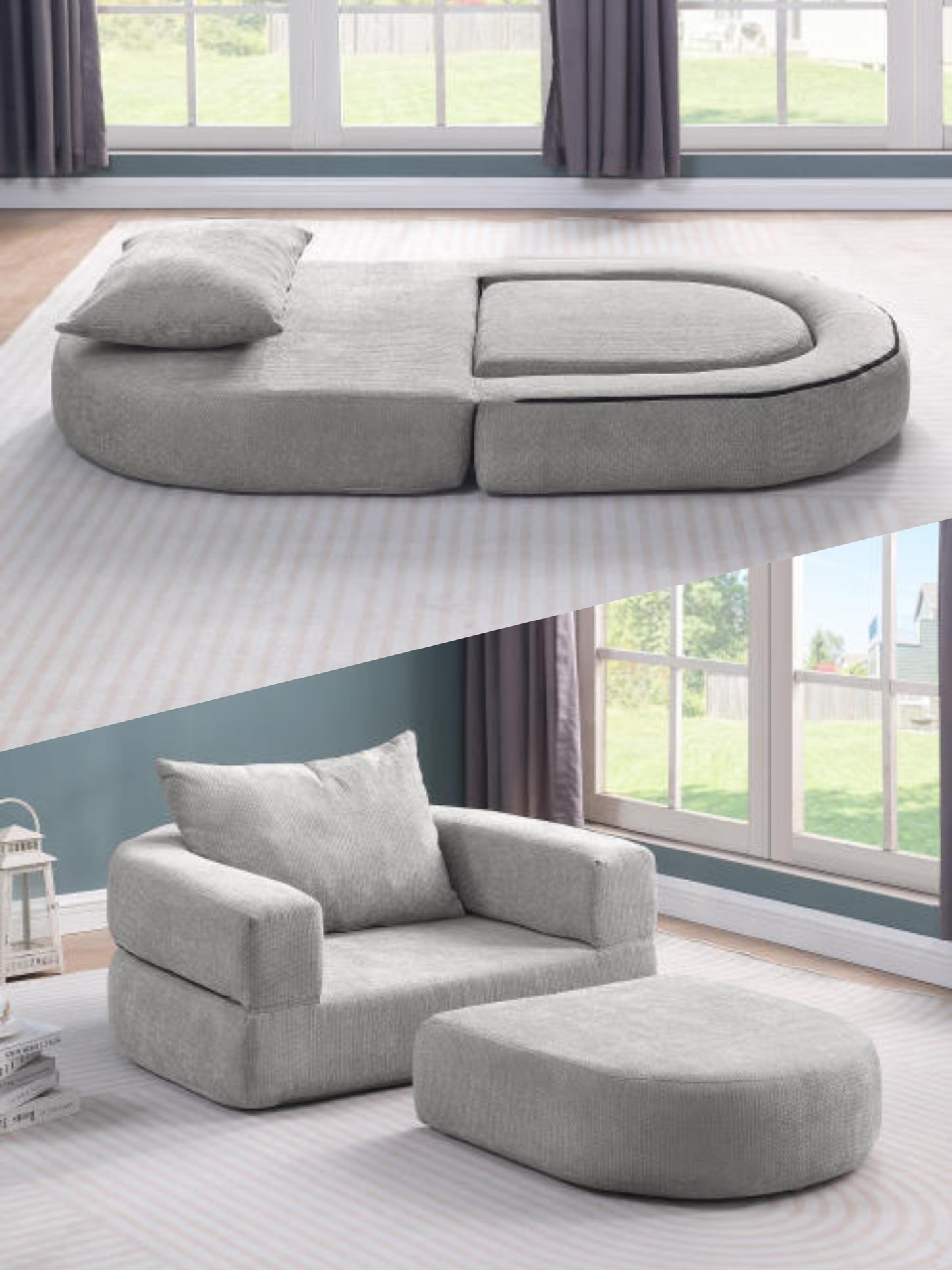 ZENIO SofaBed – 3 az 1-ben átalakítható prémium tapintású, gyerekbarát modern design fotelágy | Sincere