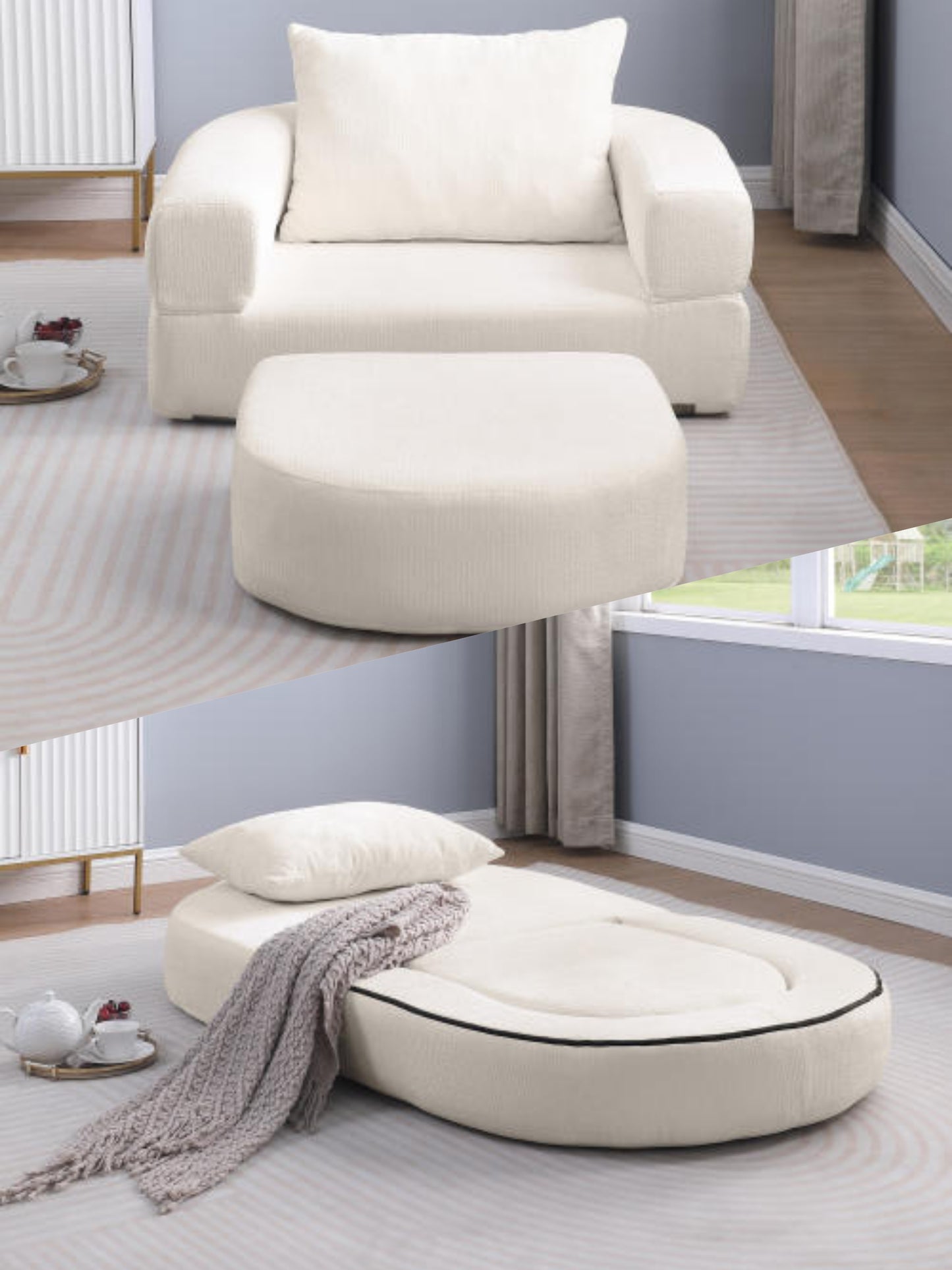 ZENIO SofaBed – 3 az 1-ben átalakítható prémium tapintású, gyerekbarát modern design fotelágy | Sincere