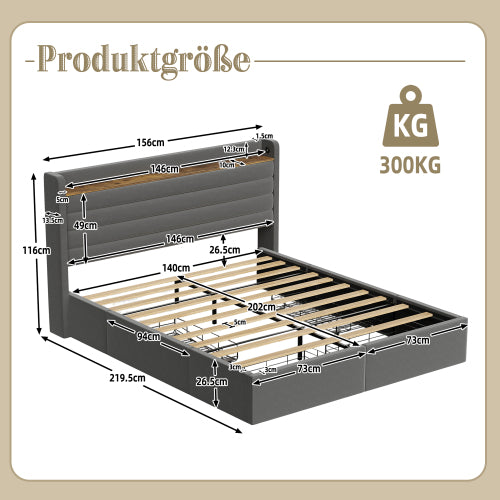Somnia modern kárpitozott ágykeret, bársony huzattal, USB-csatlakozóval, fejtámla-tárolóval és 4 fiókos alsó résszel | Sincere