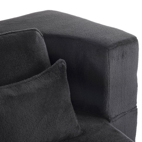 Queen plüss futon kanapéágy, nagy sűrűségű habbal, módosítható kialakítással | Sincere