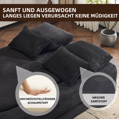 Queen plüss futon kanapéágy, nagy sűrűségű habbal, módosítható kialakítással | Sincere