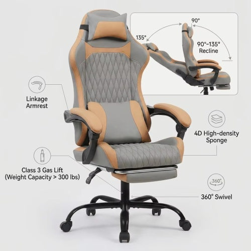 EvoGray Gamer- és irodai szék ergonomikus kialakítással | Sincere