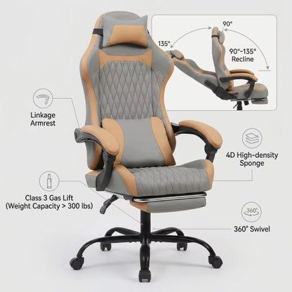EvoGray Gamer- és irodai szék ergonomikus kialakítással | Sincere