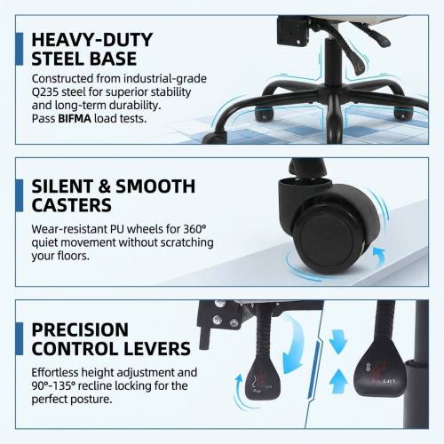 EvoGray Gamer- és irodai szék ergonomikus kialakítással | Sincere