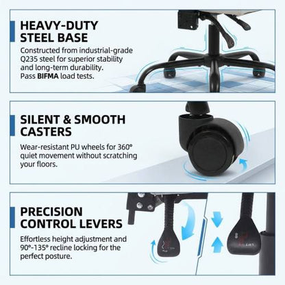 EvoGray Gamer- és irodai szék ergonomikus kialakítással | Sincere